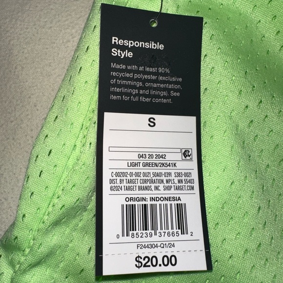 Athletic Basketball Shorts -Original Use, Tie Waist, NWT Men’s Small, Lime Green - Picture 2 of 7